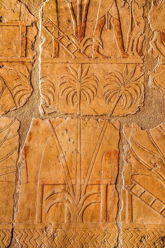 Relief detail of a traditional pile-dwelling hut in Punt