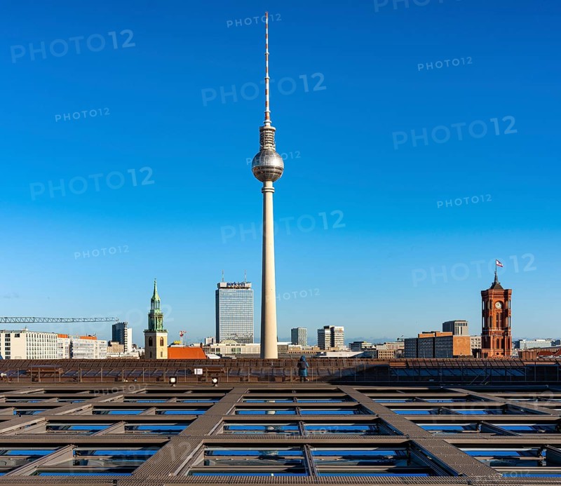 View from the roof terrace of the New City Palace to the TV Tower at Alexanderplatz