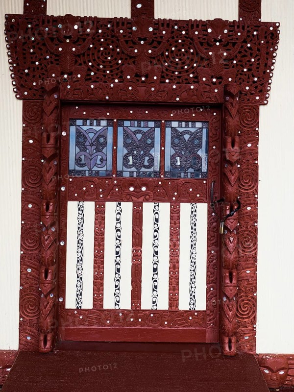Carvings at the Maori Meeting House in Ohinemutu