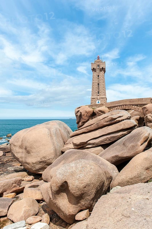 Pink granite lighthouse