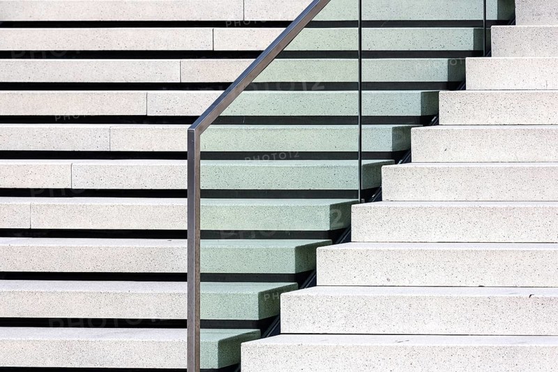 Stairs at the Hotel Hyatt Regency Duesseldorf at the Hafenspitze in the Media Harbour