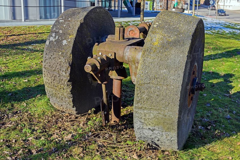 Millstones of an antique paper mill