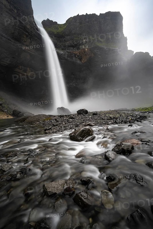 Haifoss and Granni waterfall at a canyon