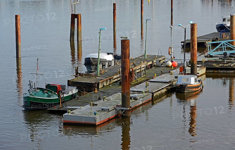 View of jetties with boats