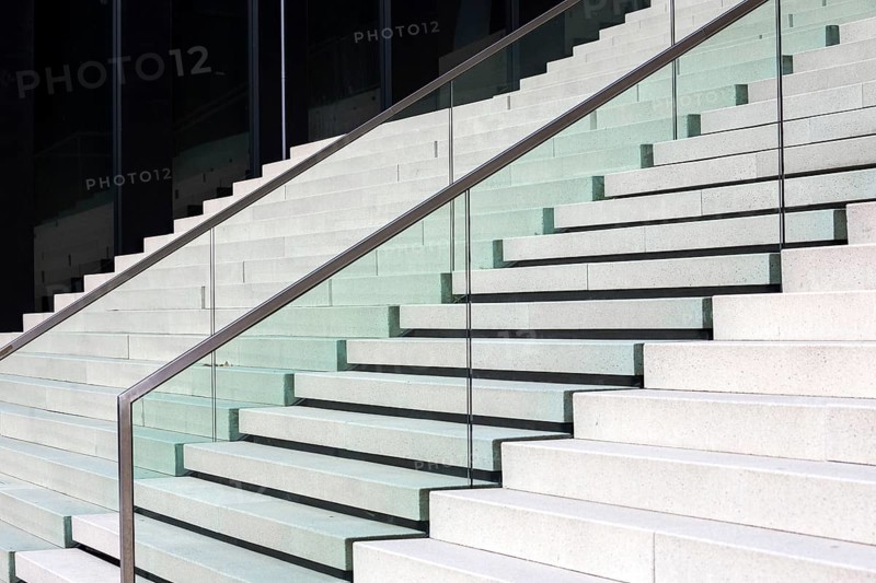 Stairs at the Hotel Hyatt Regency Duesseldorf at the Hafenspitze in the Media Harbour
