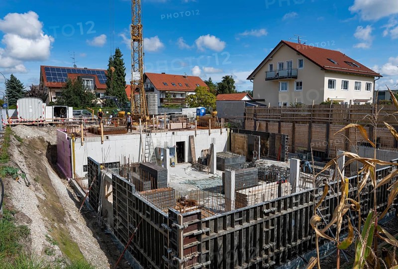 Construction site for an apartment building in Erding