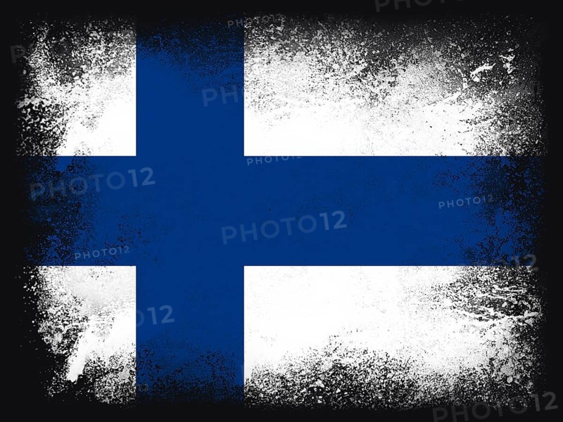 Finland Flag isolated on a black background