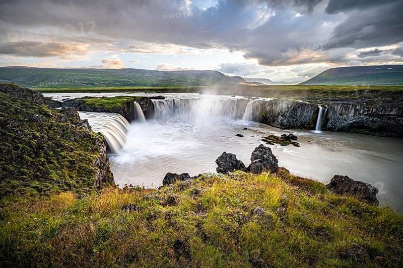 Gooafoss Waterfall in Summer