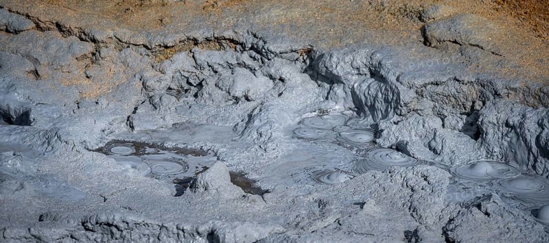 Bubbling mud