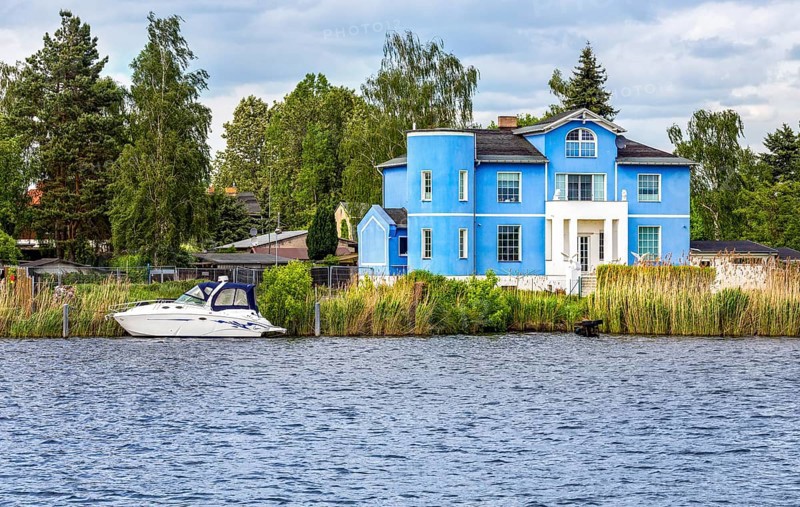 Residential houses on the Dahme near Koepenick