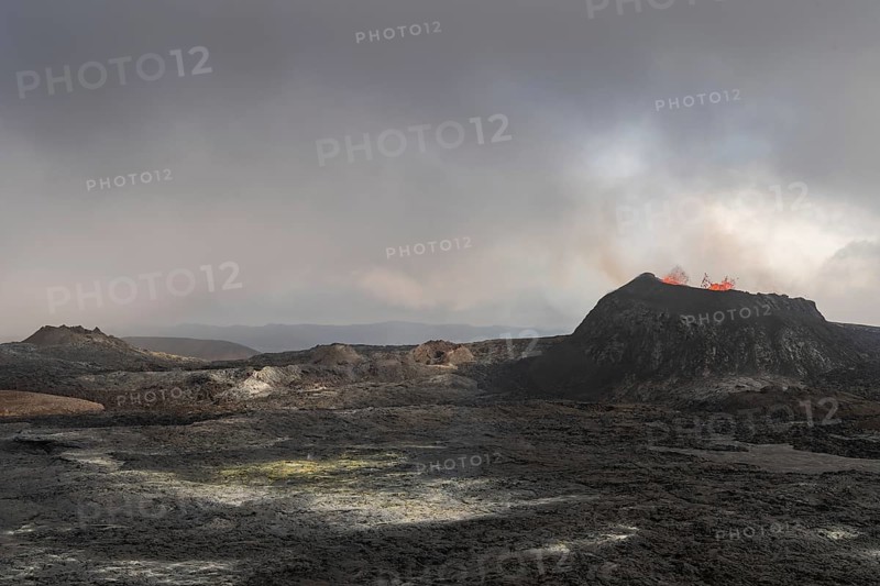 Lava spurting out of craters