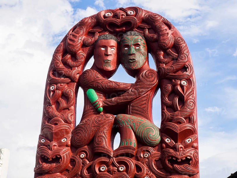 Entrance gate Maori settlement Whakararewa