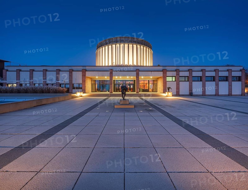 The illuminated panorama museum for Werner Tuebke's monumental panorama picture of the Peasants' War