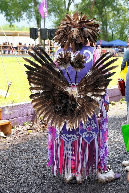Indian with colorful dress at a Pow Wow