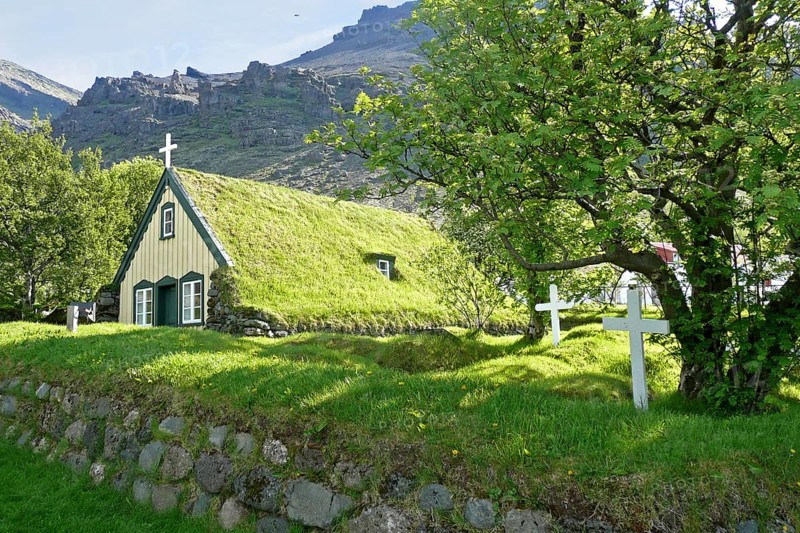 Grass sod houses