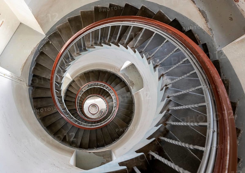 Staircase in Lyngvig Fyr lighthouse near Hvide Sande