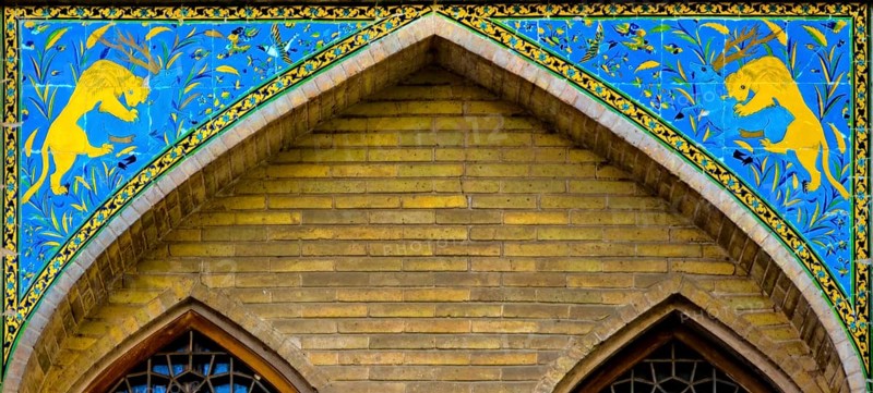 Tile work with depictions of various animal scenes