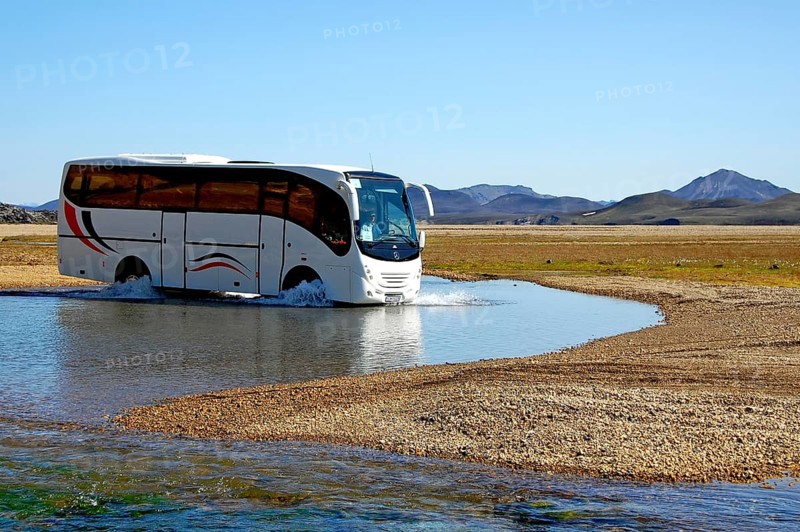 Watery fords in the colourful highlands of Landmannalaugar