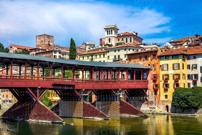 Wooden bridge Ponte degli Alpini