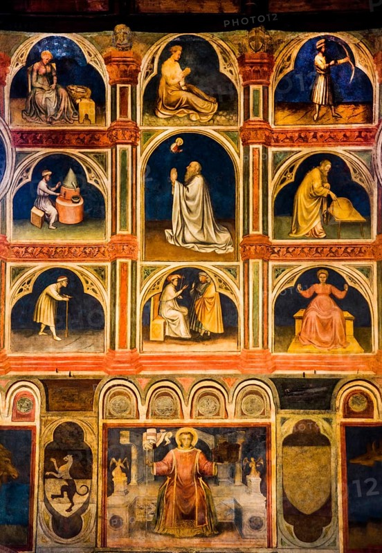 Council Chamber entirely painted with 15th century astrological and religious fresco cycle