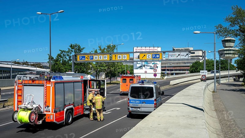 Fire brigade and police operation at the airport