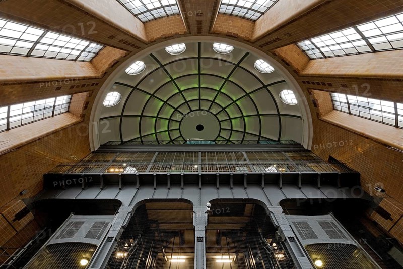 View of the north dome and cages from the tunnel floor