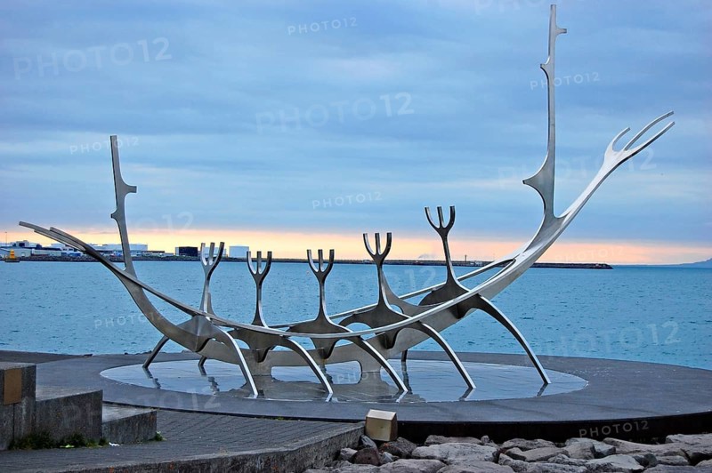 Sculpture of a Viking ship on the Atlandtik shore