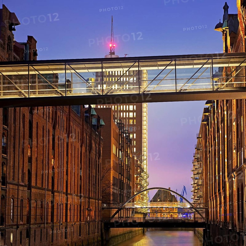 View from the Sand Bridge to Columbus House in the evening