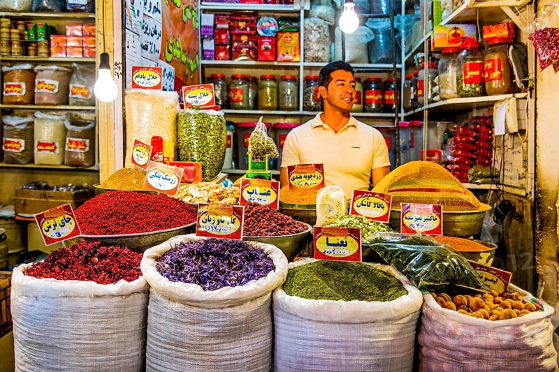 Lovingly constructed spice stalls
