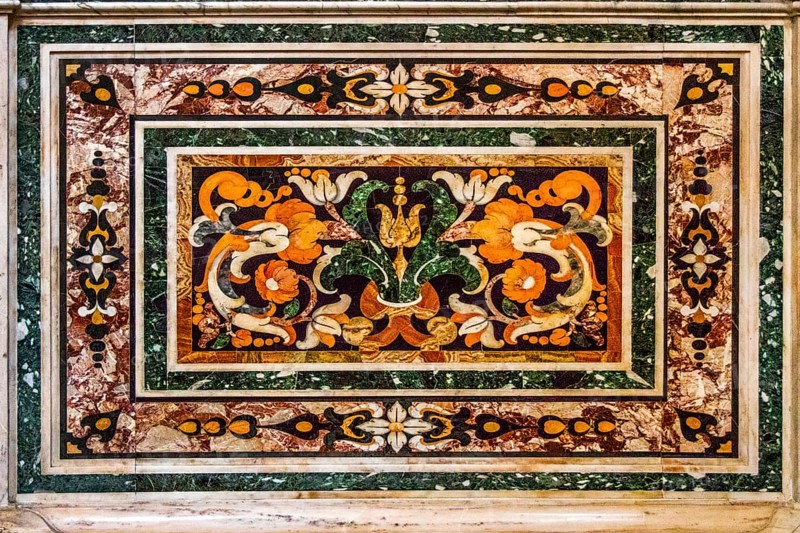 Baroque chapel with 18th century marble mosaics and statues San Cataldo Cathedral
