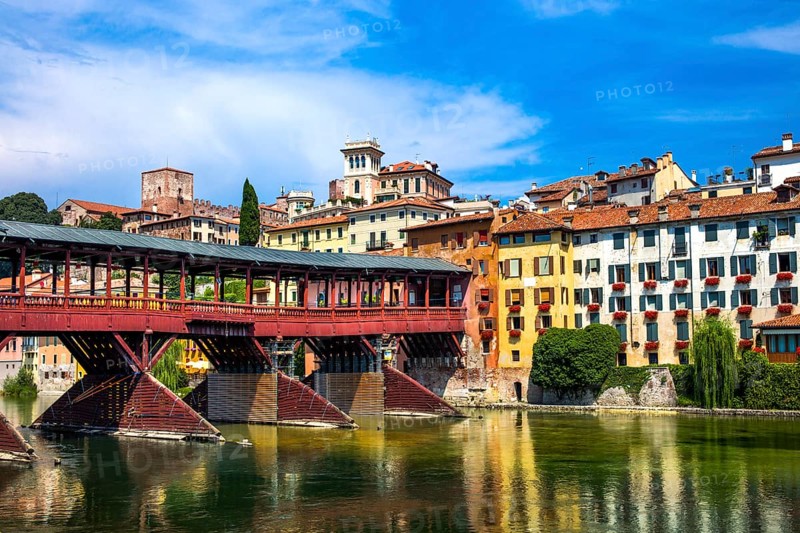 Wooden bridge Ponte degli Alpini