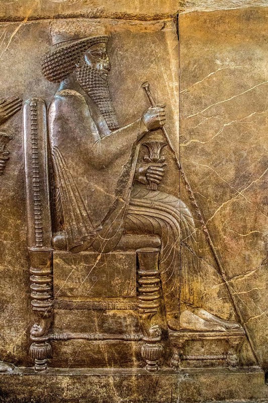 Throne relief (treasury relief) of Darius I the Great Persepolis (Pars)