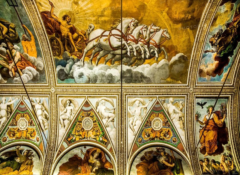 Hall of Mirrors decorated with frescoes