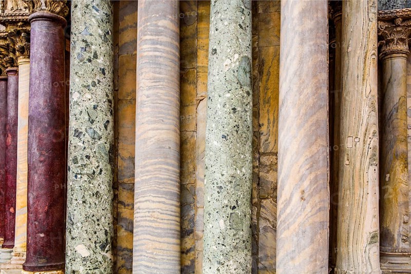 Columns on the facade