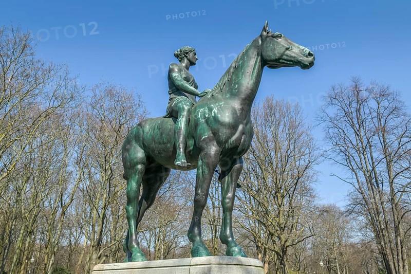 Bronze figure Amazon on horseback