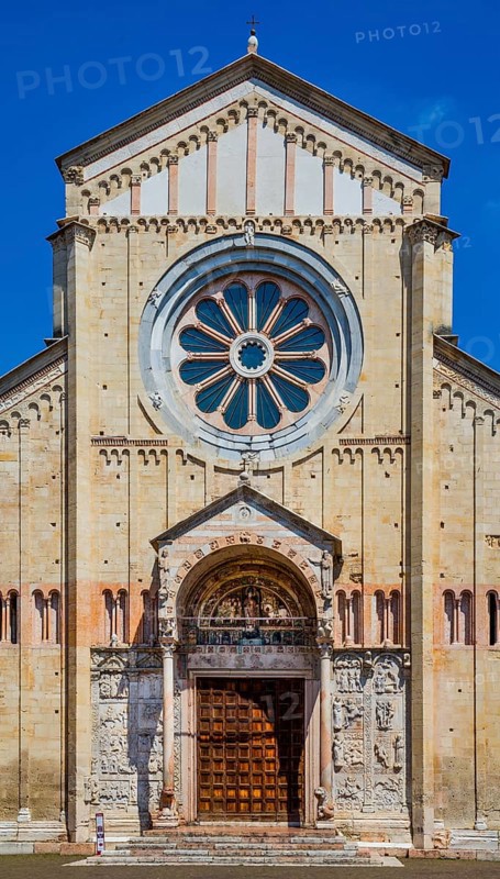 Facade and portal with marble reliefs