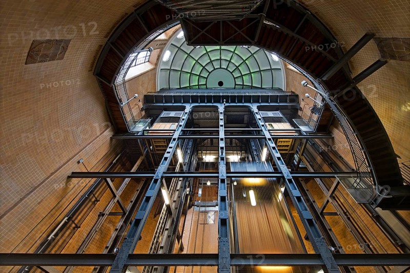 View of the north dome and cages from the tunnel floor