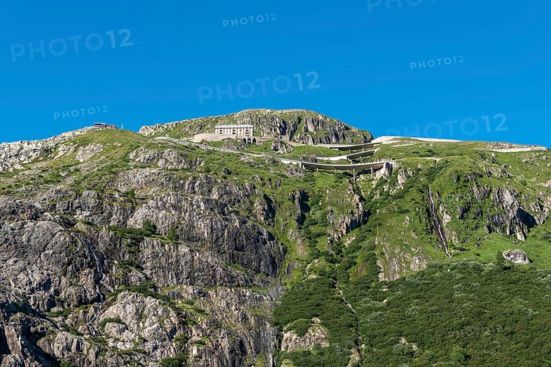 Mountain massif of the Rhone glacier