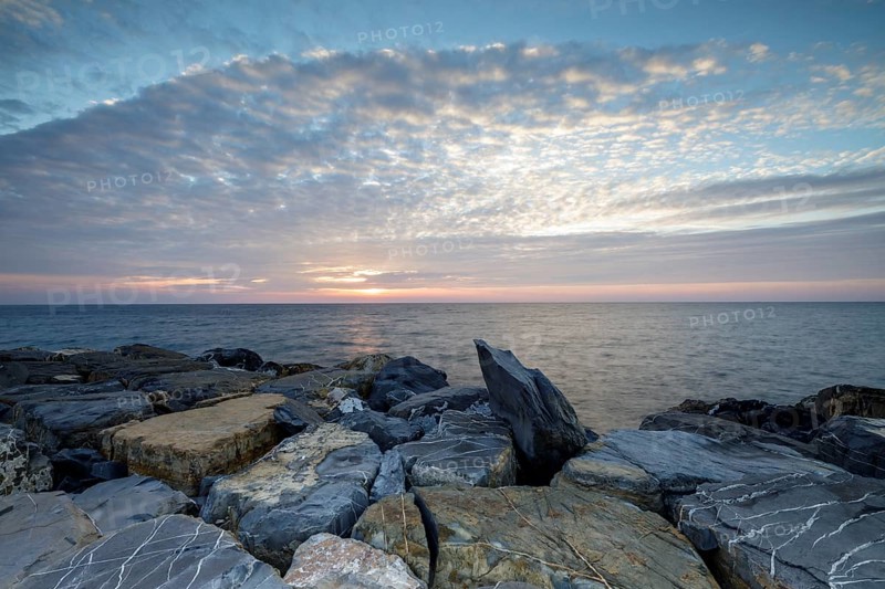 Sunrise at the harbour pier in Porto Maurizio