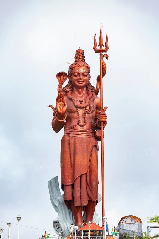 Statue of God Statue of God Shiva at the sacred lake of Ganga Talao in the south of the island of Mauritius