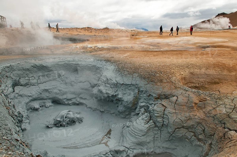Bubbling mud spring in the Hveraroend geothermal area