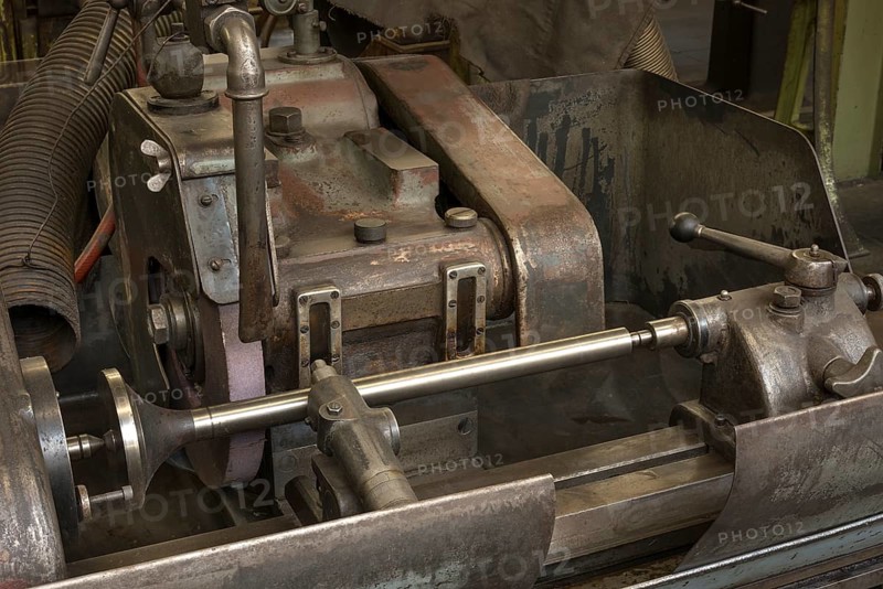 Lathe for valves in a historic lathe shop