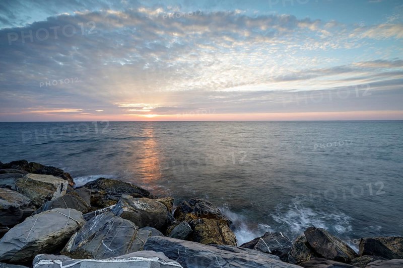 Sunrise at the harbour pier in Porto Maurizio