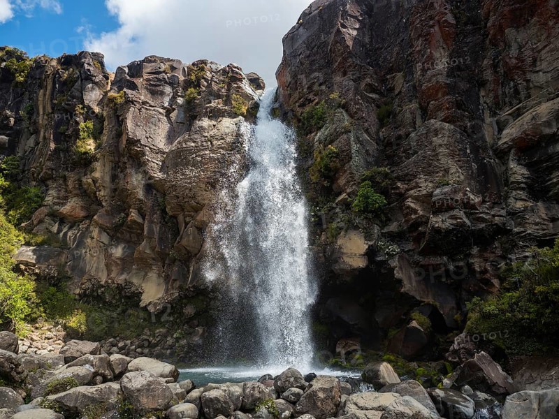 Water cascading down the rocks