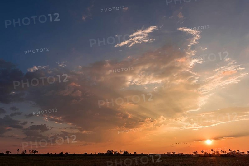 Sunset over the Okavango Delta