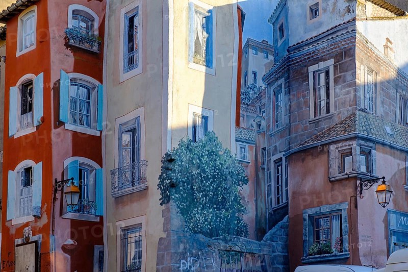 House with murals