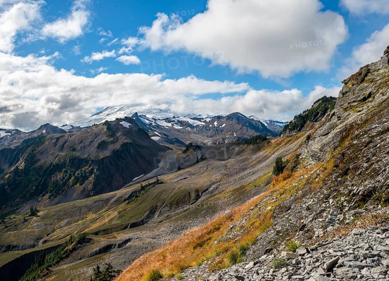 View of Mt. Baker with snow and glacier