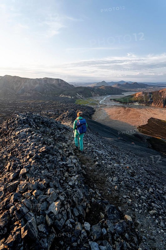 Hiker on the Laugavegur trekking trail