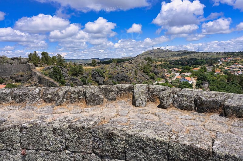 Castle ramparts and view over medieval and historical village of Sortelha