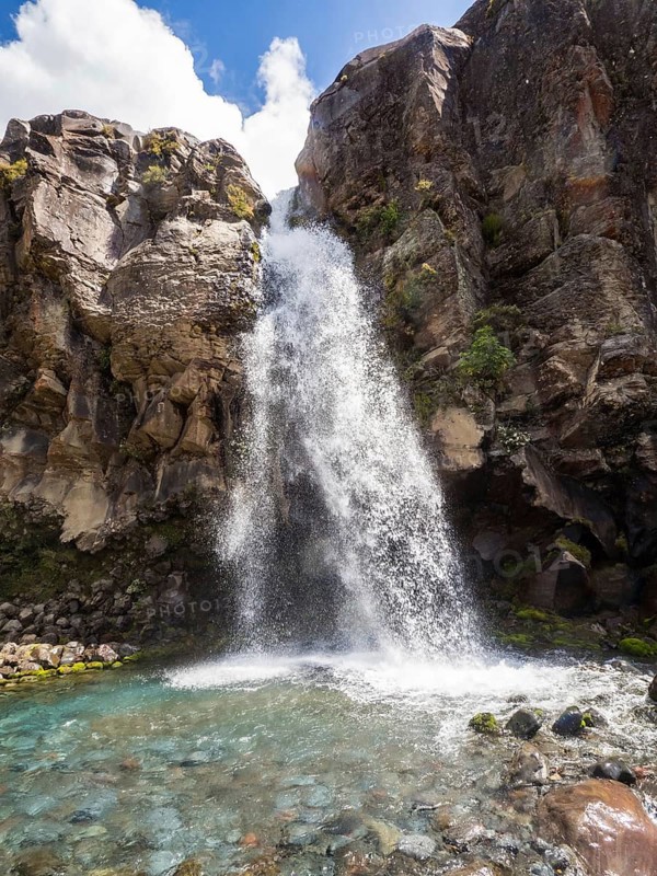 Water cascading down the rocks
